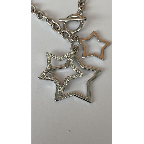 420 - x2 Star Bracelet with Toggle Fastening Together with Another Decorated with Charms 8ct