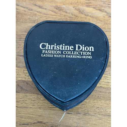 426 - Christine Dion Fashion Collection Ladies Watch, Earring and Ring in Box