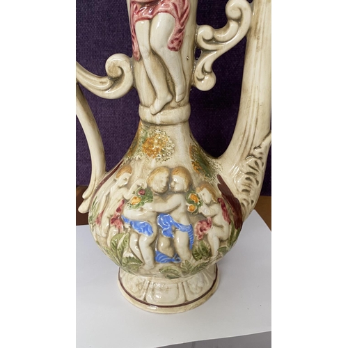 456 - Antique Italian LMTE Capodimonte Style Ewer (50cm H.)