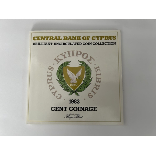 464 - Central Bank of Cyprus 1983 Cent Coinage Set