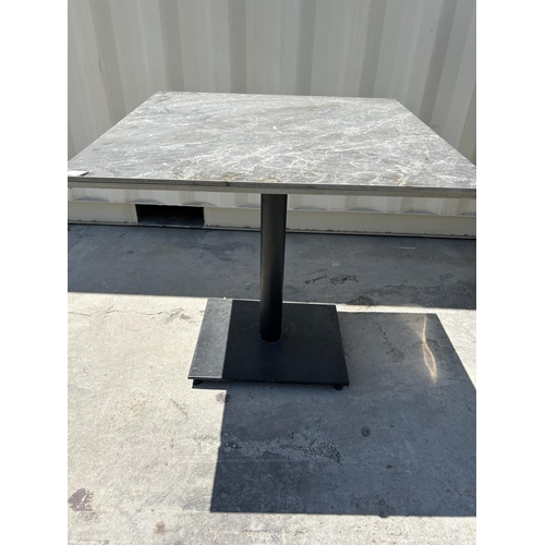 20A - Marble Like Top Metal Square Garden Table (80 W. x 80 D. x 77cm H.)