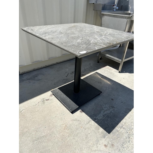 20A - Marble Like Top Metal Square Garden Table (80 W. x 80 D. x 77cm H.)