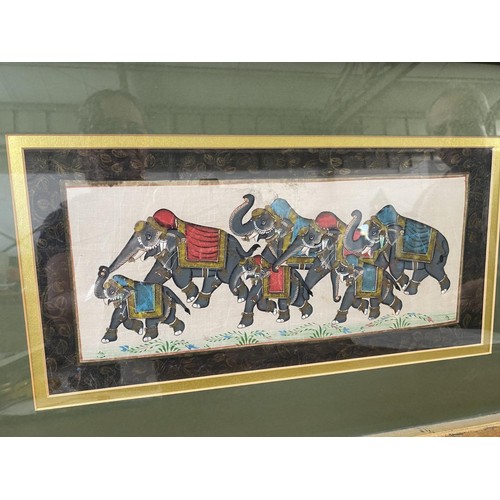 562 - Vintage Egyptian Style Papyrus in Decorative Wooden Golden Colour Frame (54 x 37cm)