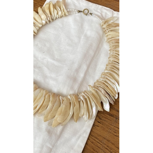 Vintage 1980's Shell Necklace and Earrings Set, Shell Shards Strung ...