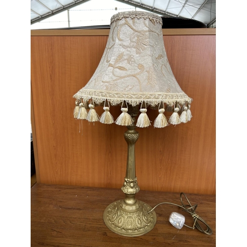 591 - Large Bronze Table Lamp (A/F - Needs Attention - 70cm H.)