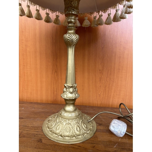 591 - Large Bronze Table Lamp (A/F - Needs Attention - 70cm H.)