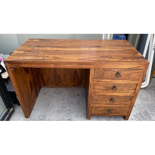 559 - Solid Sheesham Wood Office Desk with 4 Drawers