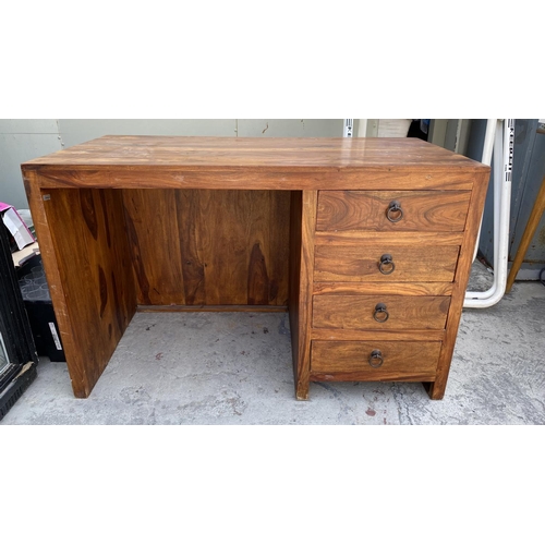 559 - Solid Sheesham Wood Office Desk with 4 Drawers