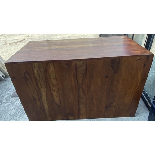 559 - Solid Sheesham Wood Office Desk with 4 Drawers