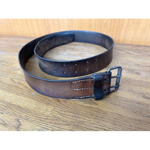 564 - Vintage WWII Leather Belt