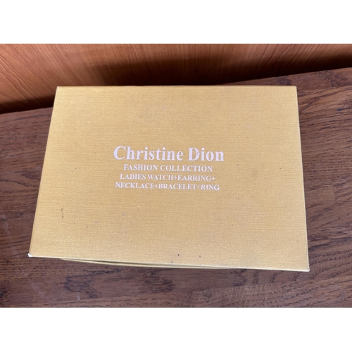 615 - Christine Dion Fashion Collection Ladies Watch, Earring, Necklace and Bracelet in Box