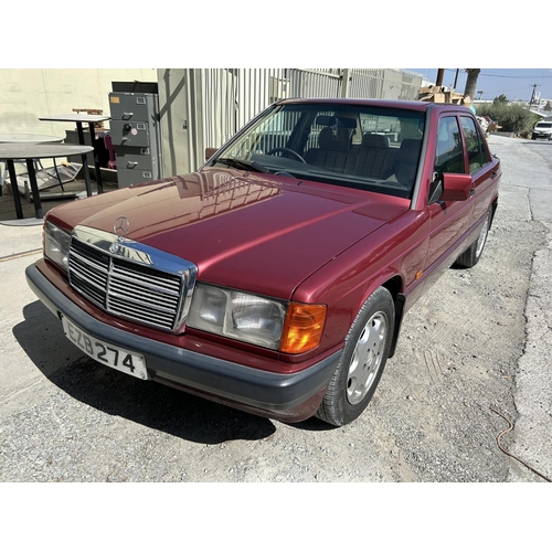 100 - Mercedes 190E Classic Automatic Car, Reg. EZB274, 1993, MOT to 14/10/2025  Red Metallic Paint, 84.40... 