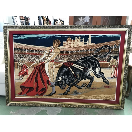 529 - Very Large Wall Hanging Tapestry in Highly Ornate Frame (153 x 103cm - Some Defects on Frame)