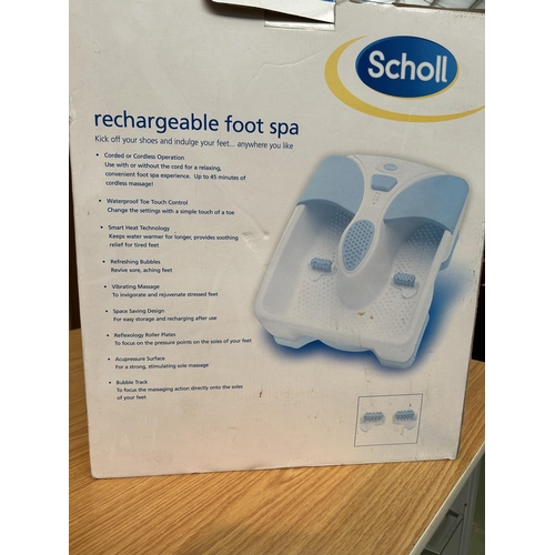 62 - Scholl Rechargeable Foot Spa (Unused, Boxed)