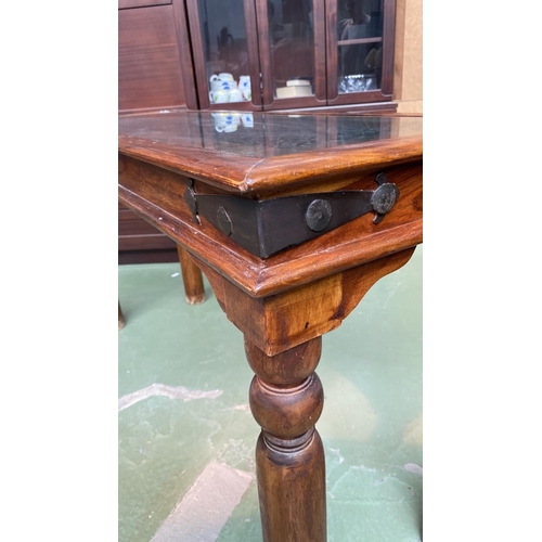 96 - Solid Indian Jali  Rose Wood Console/Entrance Table with Wrought Iron Grate Top and metal work  (135... 