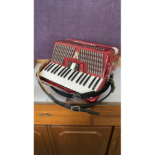 50 - Vintage Scandalli Red Accordion M883/96 Made in Italy