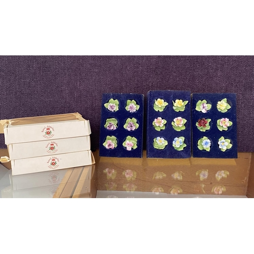 237 - Royal Adderley Staffordshire Bone China Floral Place Cards Holders (x3 Sets of 6/each)