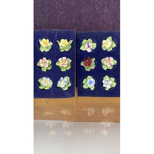 237 - Royal Adderley Staffordshire Bone China Floral Place Cards Holders (x3 Sets of 6/each)