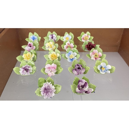 237 - Royal Adderley Staffordshire Bone China Floral Place Cards Holders (x3 Sets of 6/each)