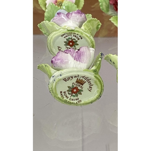 237 - Royal Adderley Staffordshire Bone China Floral Place Cards Holders (x3 Sets of 6/each)