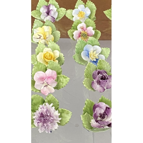 237 - Royal Adderley Staffordshire Bone China Floral Place Cards Holders (x3 Sets of 6/each)