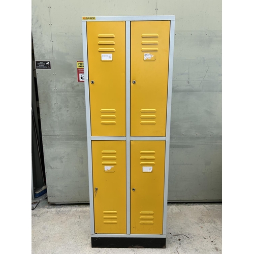 20 - Metal 4-Door Locker (A/F - x3 Locks Missing - 63 w. x 50 D. x 181cm H.)