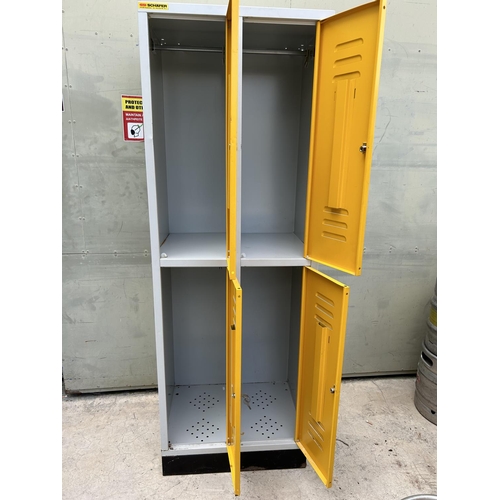 20 - Metal 4-Door Locker (A/F - x3 Locks Missing - 63 w. x 50 D. x 181cm H.)