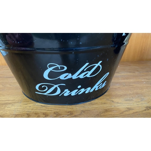 247 - x2 Large Metal Cold Beverage Buckets with Handles (41cm Diameter)