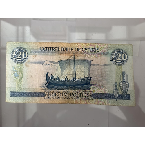 85 - Central Bank of Cyprus 1993 £20 Banknote