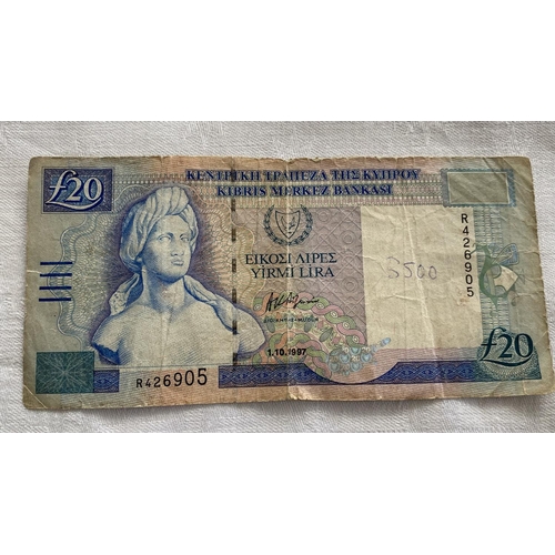 166 - Central Bank of Cyprus 1997 £20 Banknote