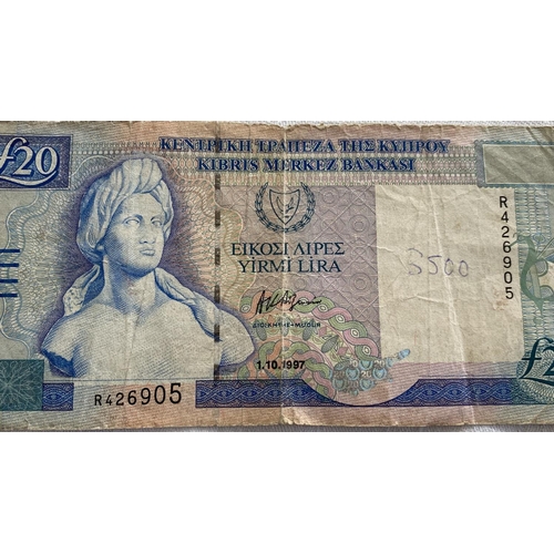 166 - Central Bank of Cyprus 1997 £20 Banknote