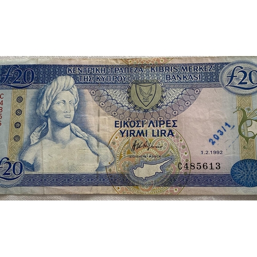 167 - Central Bank of Cyprus 1992 £20 Banknote