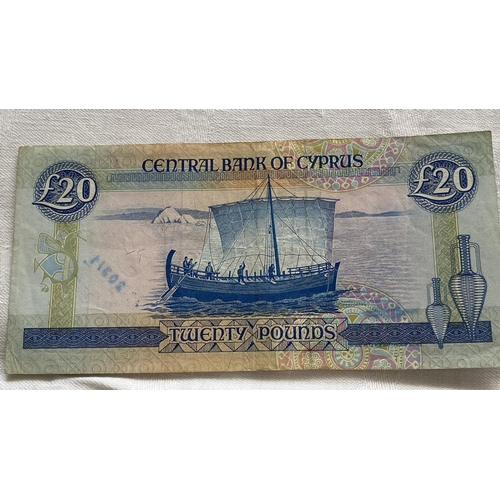 167 - Central Bank of Cyprus 1992 £20 Banknote