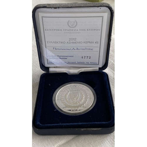 483 - Central Bank of Cyprus 2012 £5 Silver Coin, Cyprus EU Presidency