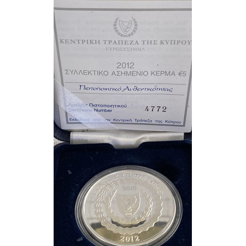 483 - Central Bank of Cyprus 2012 £5 Silver Coin, Cyprus EU Presidency