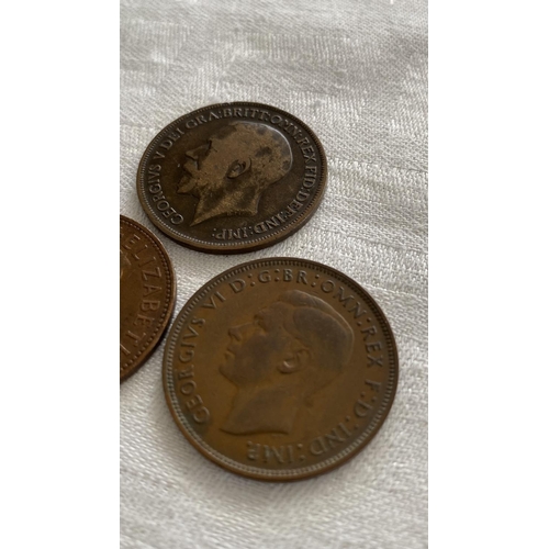 485 - x3 Antique 1919 and Vintage 1948/1964 Penny Coins