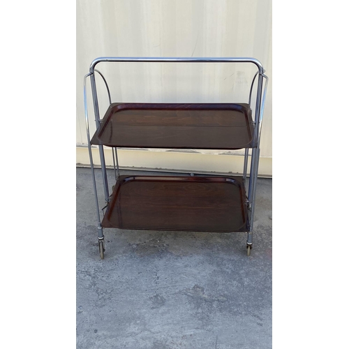 75 - Vintage 1960's Bremshey Folding Bar Trolley/Tea Serving Cart