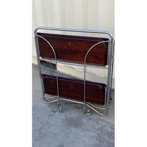 75 - Vintage 1960's Bremshey Folding Bar Trolley/Tea Serving Cart