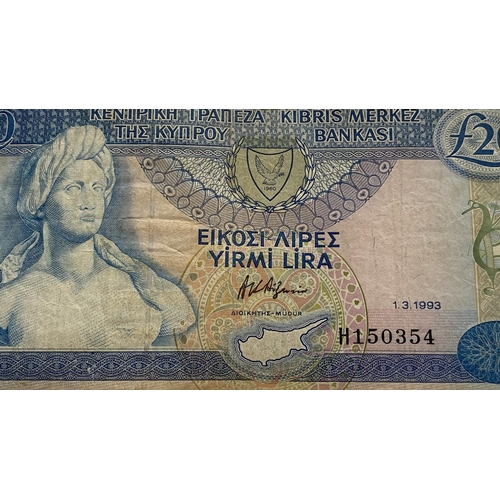 85 - Central Bank of Cyprus 1993 £20 Banknote