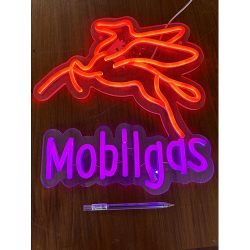 197 - Mobilgas USB Powered Lighted Sign - Taken Back on 14/10/2024