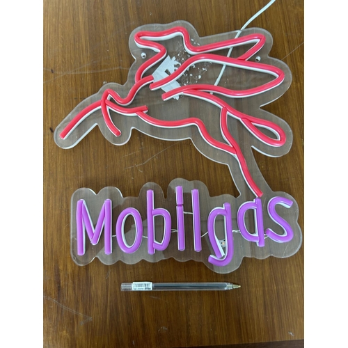 197 - Mobilgas USB Powered Lighted Sign - Taken Back on 14/10/2024