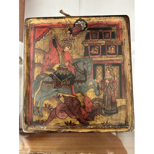 290 - Antique Icon of Saint George (24 x 26cm)