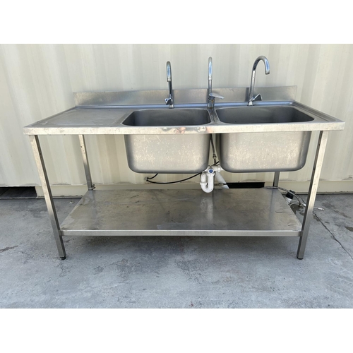 93 - Stainless Steel Double Commercial Kitchen Sink