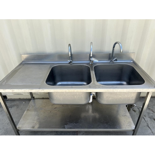 93 - Stainless Steel Double Commercial Kitchen Sink