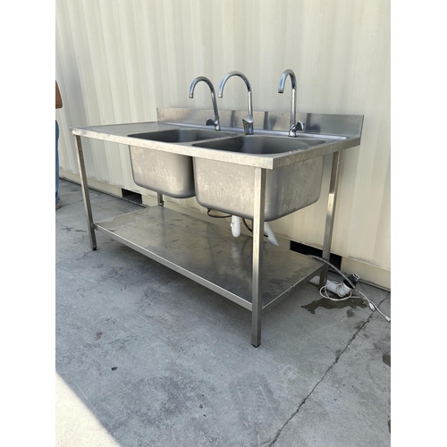 93 - Stainless Steel Double Commercial Kitchen Sink