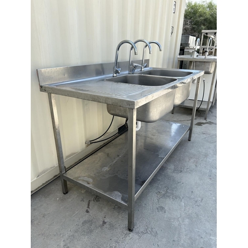 93 - Stainless Steel Double Commercial Kitchen Sink