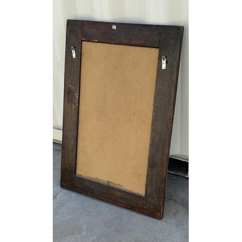 35 - Handmade Indian Carved Wood Mirror Frame in Rustic Colors (60 x 92cm)