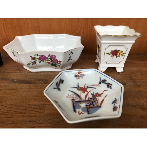 593 - Vintage Floral Ceramic Bowls and Dish