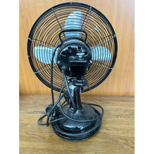 124 - Retro Ikea Taifun Desk Fan with Chrome Blades and Metal Body