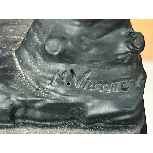 13 - Italian Cast Resin Covered with Fluorescent Varnish Statue of David Signed 'M. Viattiti' (30cm H.)